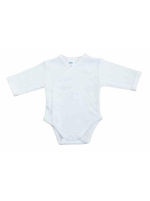 Egyszínű, hosszú ujjú elöl patentos baba body