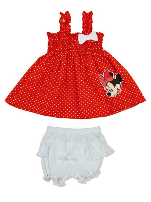 2 részes kislány nyári szett rövidnadrággal, tunikával Minnie egér mintával