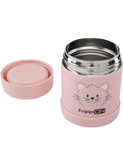 FreeON thermo ételtároló termosz 350 ml- Pink cica