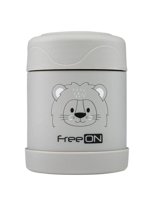 FreeON thermo ételtároló termosz 350 ml- Szürke oroszlán