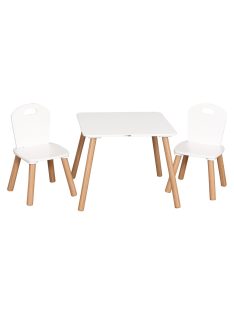 FreeON Athena gyerek fa asztal, 2 db székkel - fehér