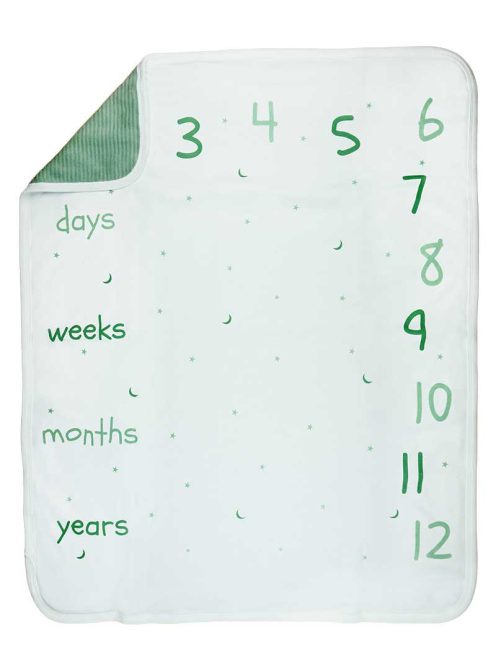 Bubaba pamut babatakaró 70x90 cm - "My first year"- Menta