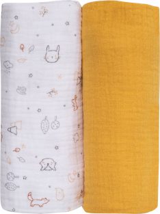 Bubaba muslin pelenka 70x70 cm (2 db)- Yellow