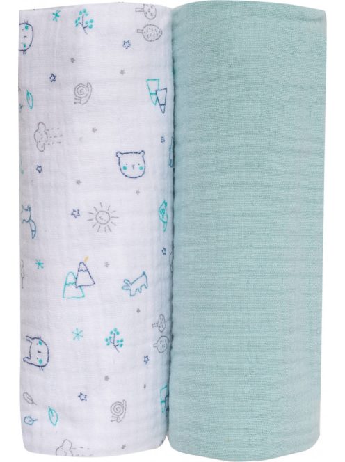 Bubaba muslin pelenka 70x70 cm (2 db)- Menta