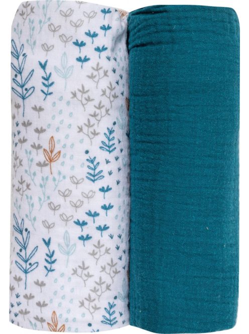 Bubaba muslin pelenka 70x70 cm (2 db)- Türkiz