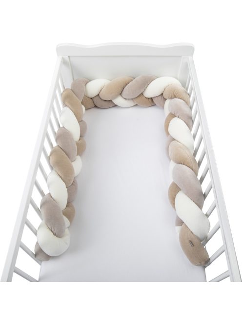 Bubaba fonott fejvédő, rácsvédő 235x15 cm- Beige/white
