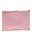 KOKO muszlin Baba ágynemű szett,  takaró 75x100  és párna pink/fehér