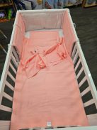 KOKO muszlin Baba ágynemű szett,  takaró 75x100  és párna pink/fehér