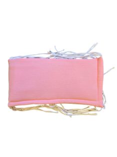   KOKO muszlin Fejvédő kiságyba magasított  27 x170 cm pink/fehér színben