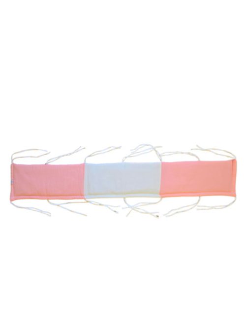 KOKO muszlin Fejvédő kiságyba magasított  27 x170 cm pink/fehér színben