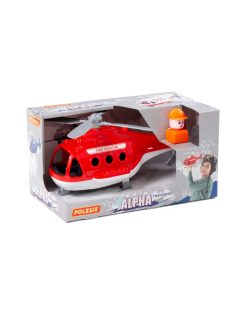 POLESIE műanyag ALPHA tűzoltó helikopter PIROS