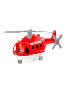 POLESIE műanyag ALPHA tűzoltó helikopter PIROS
