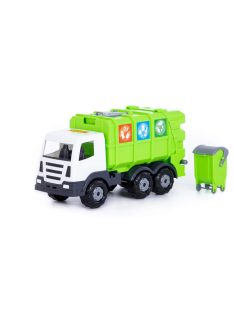 POLESIE műanyag szelektívgyűjtő kukásautó ZÖLD