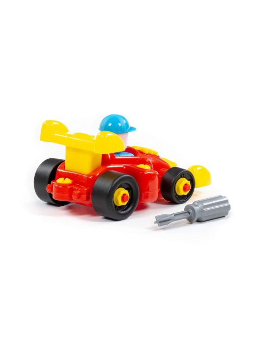 POLESIE műanyag szerelhető FORMA-1 AUTÓ csavarhúzóval PIROS