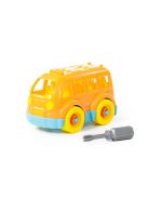 POLESIE műanyag szerelhető BUSZ csavarhúzóval NARANCS/KÉK