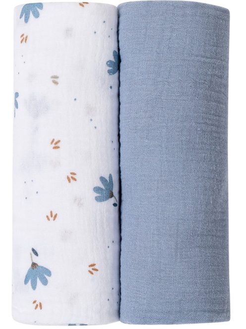 Bubaba muslin pelenka 70x70 cm (2 db)-Blue