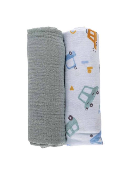 Bubaba muslin pelenka 70x70 cm (2 db)-mint/white