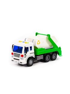 POLESIE műanyag konténeres autó FEHÉR/ZÖLD