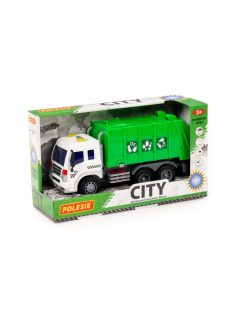   POLESIE műanyag szelektív kukásautó fényekkel, hangokkal SÖTÉTZÖLD