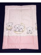 DOMBABY 3 részes ágynemű garnitúra fejvédővel MACIS PINK