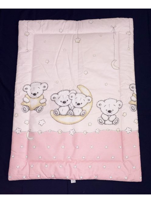 DOMBABY 3 részes ágynemű garnitúra fejvédővel MACIS PINK