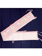 DOMBABY 3 részes ágynemű garnitúra fejvédővel MACIS PINK