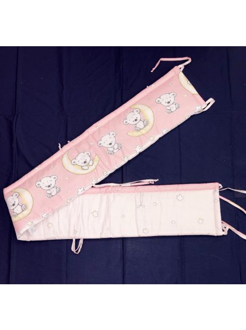 DOMBABY 3 részes ágynemű garnitúra fejvédővel MACIS PINK