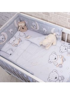  DOMBABY 3 részes ágynemű garnitúra fejvédővel  MACIS SZÜRKE