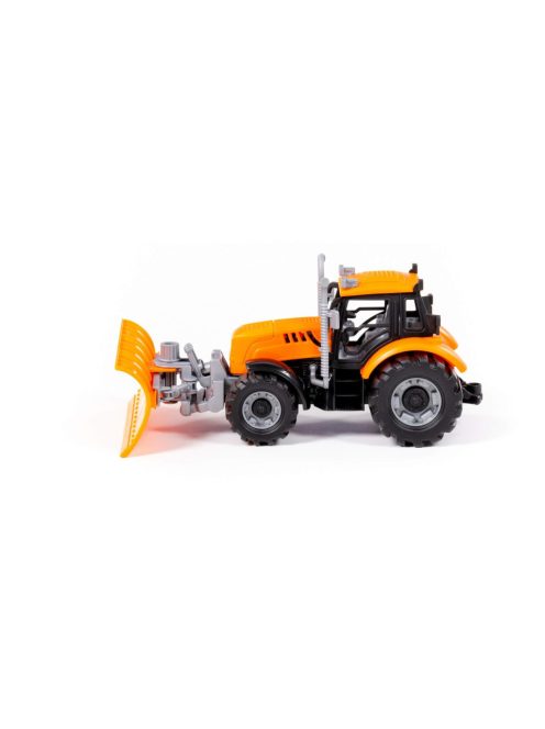 POLESIE műanyag lendkerekes, tolólapátos traktor NARANCS