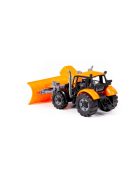 POLESIE műanyag lendkerekes, tolólapátos traktor NARANCS