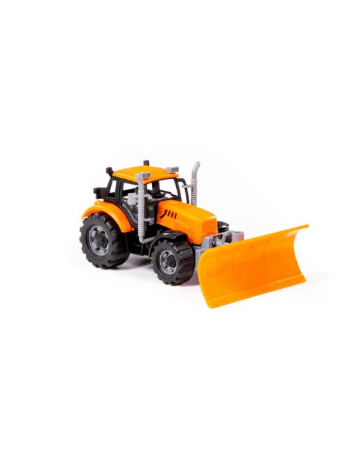 POLESIE műanyag lendkerekes, tolólapátos traktor NARANCS