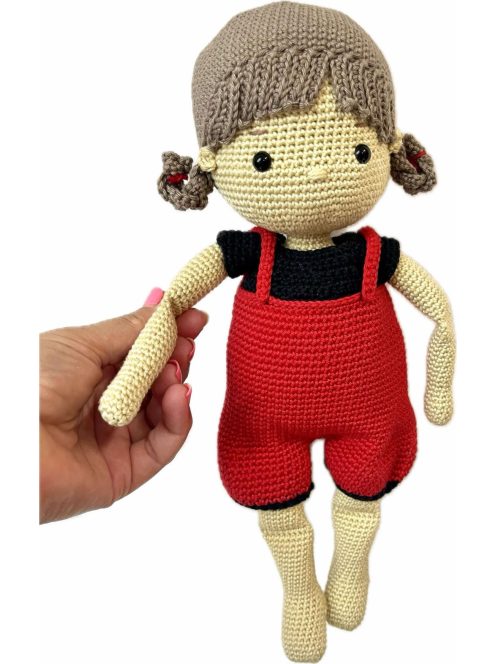 Kézzel Horgolt Ölelhető baba levehető ruhával 33 cm  - Amigurumi