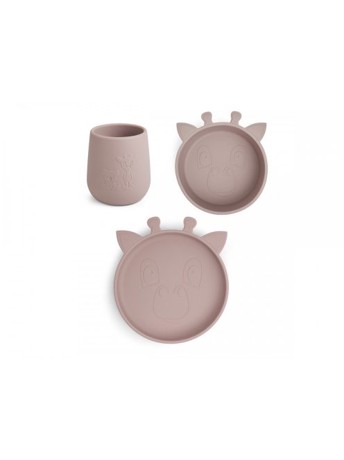 NUUROO 3dbos étkészlet - pasztell rózsa zsiráf