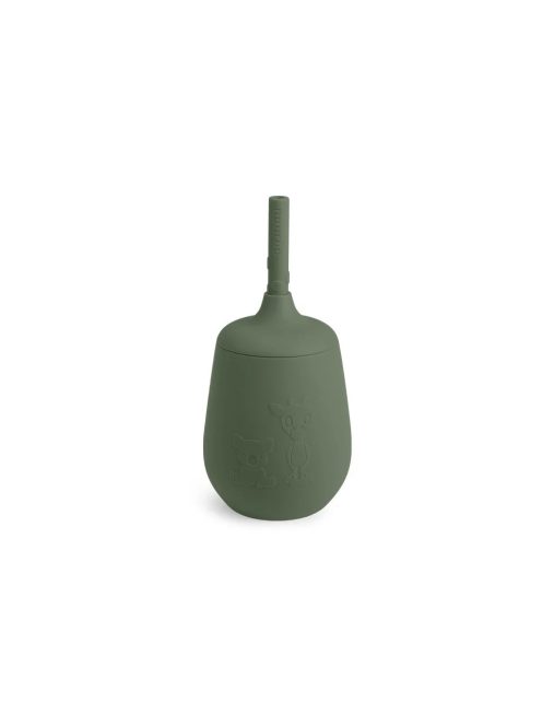 NUUROO szilikon pohár szívószállal- dusty green