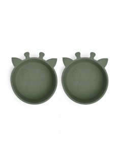 NUUROO szilikon mélytányér 2db- sötétzöld zsiráf