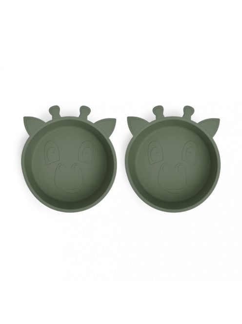 NUUROO szilikon mélytányér 2db- sötétzöld zsiráf