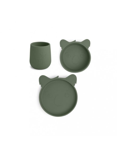 NUUROO szilikon 3 részes étkészlet- Judi koala sötétzöld