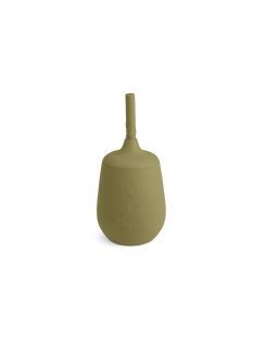 NUUROO szilikon pohár szívószállal- oliva