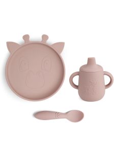   NUUROO Szilikon 3 részes szett itatópohárral-  Rózsaszín Zsiráf