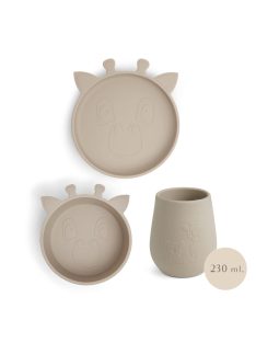 NUUROO szilikon 3 részes étkészlet-Krém Zsiráf