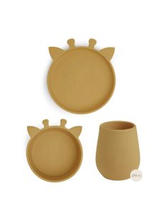 NUUROO szilikon 3 részes étkészlet- Sárga Zsiráf