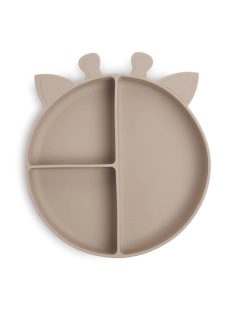 NUUROO Osztott szilikon tányér  zsiráf - krém