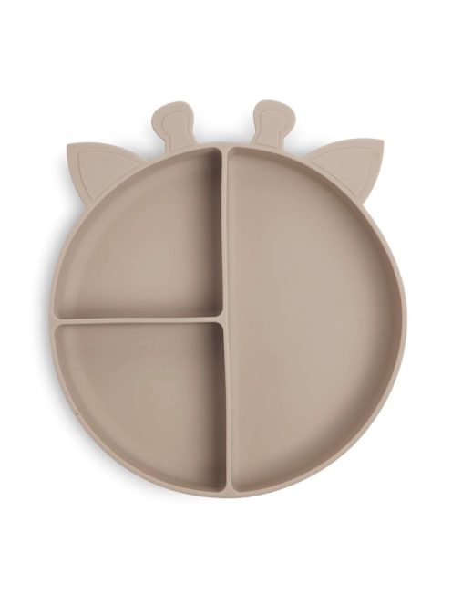 NUUROO Osztott szilikon tányér  zsiráf - krém