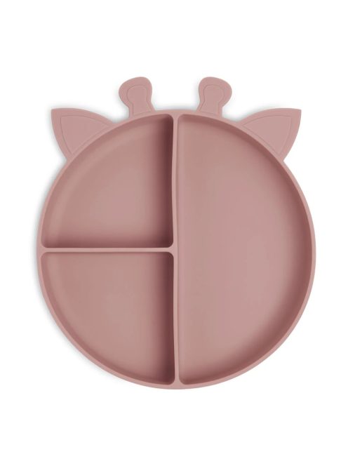 NUUROO Osztott szilikon tányér  zsiráf - rózsaszín