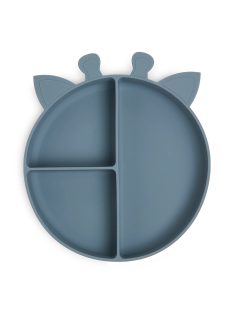 NUUROO Osztott szilikon tányér  zsiráf - tenger kék