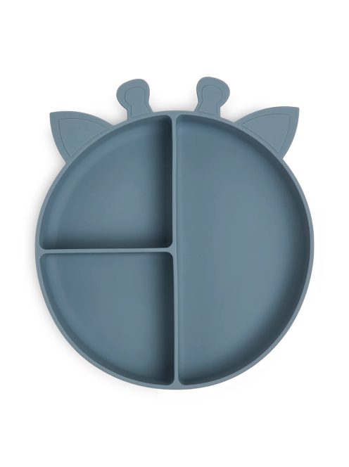NUUROO Osztott szilikon tányér  zsiráf - tenger kék